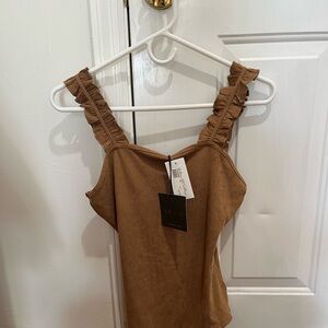 Lelis Collection caramel/brown bodysuit new with tags size medium